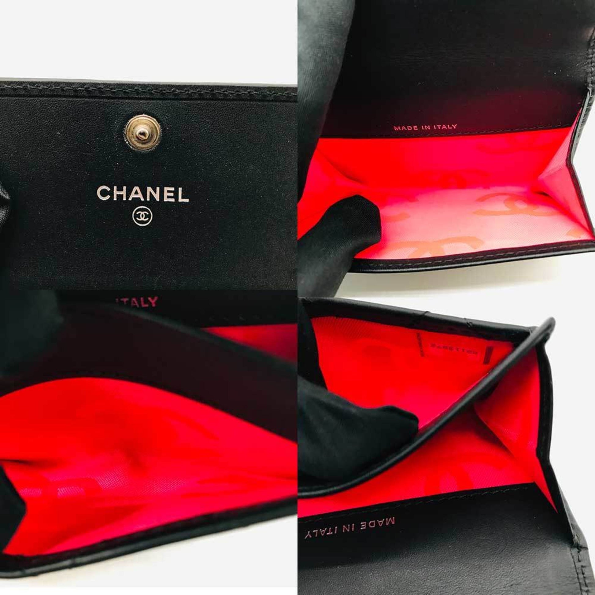 Chanel Cambon, Black, Leather, wallet