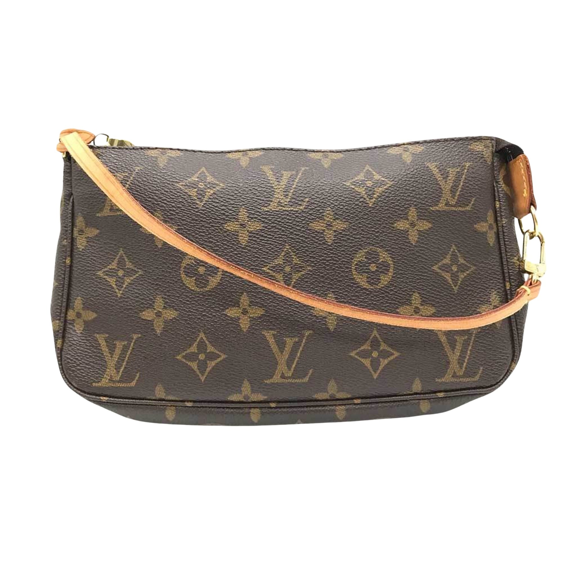 Louis Vuitton Pochette Accessoire, Brown, Canvas, clutch