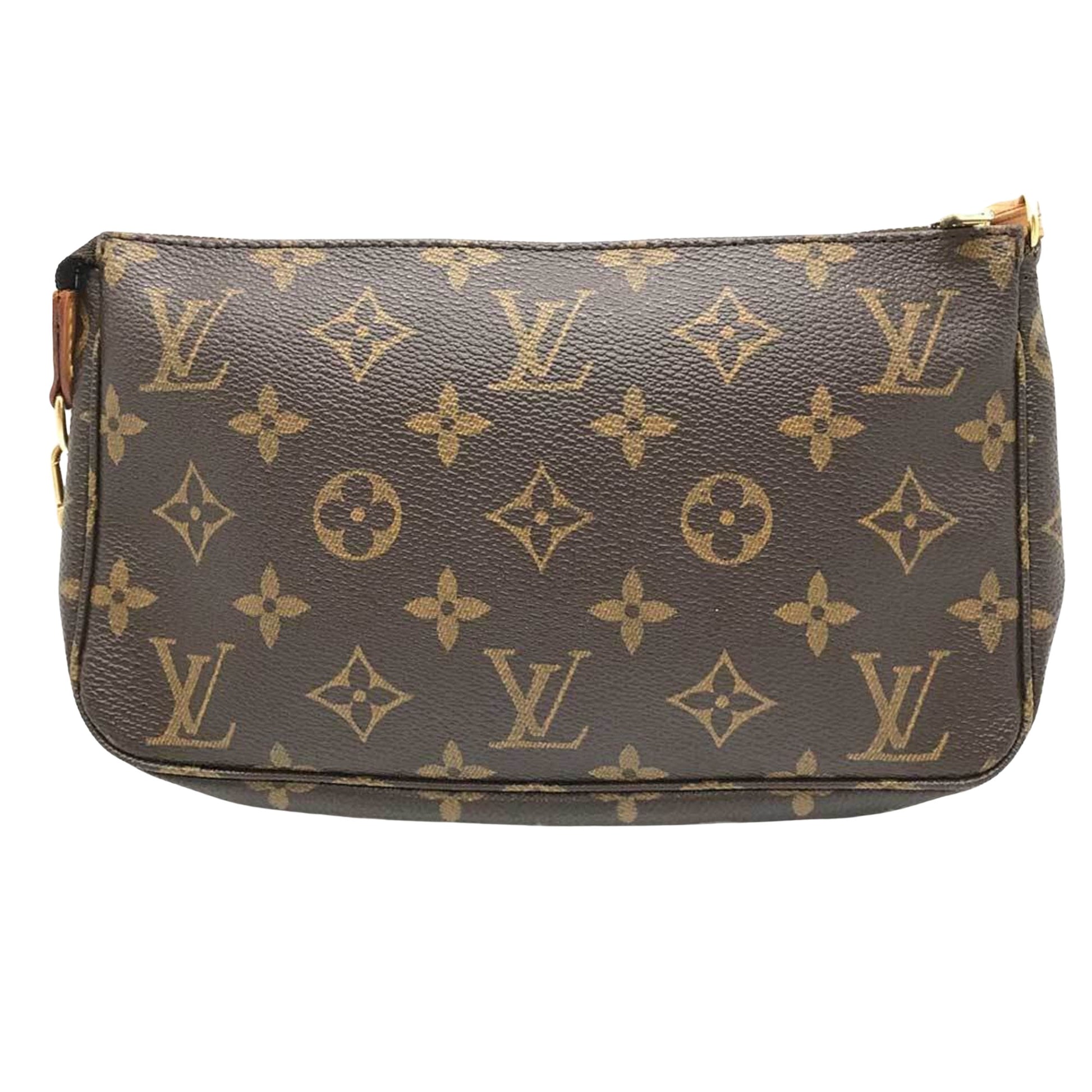 Louis Vuitton Pochette Accessoire, Brown, Canvas, clutch