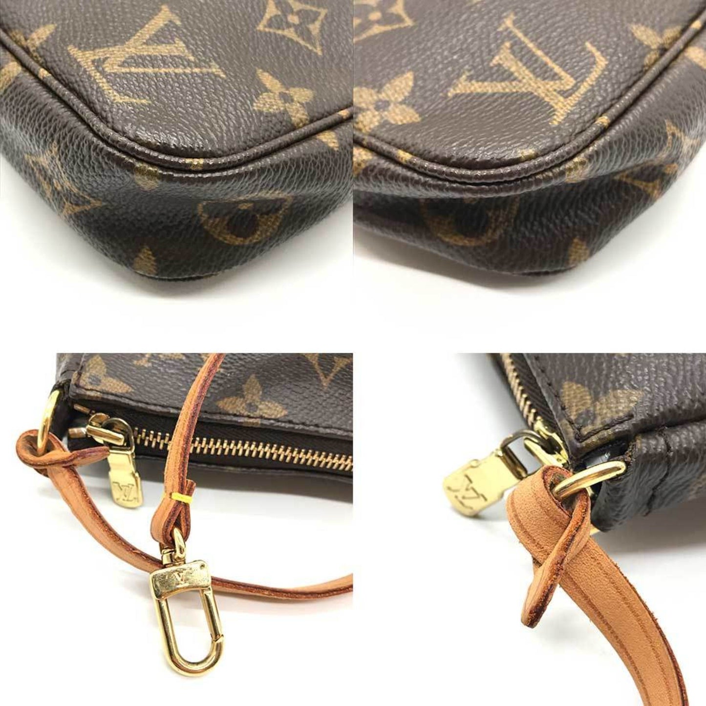 Louis Vuitton Pochette Accessoire, Brown, Canvas, clutch