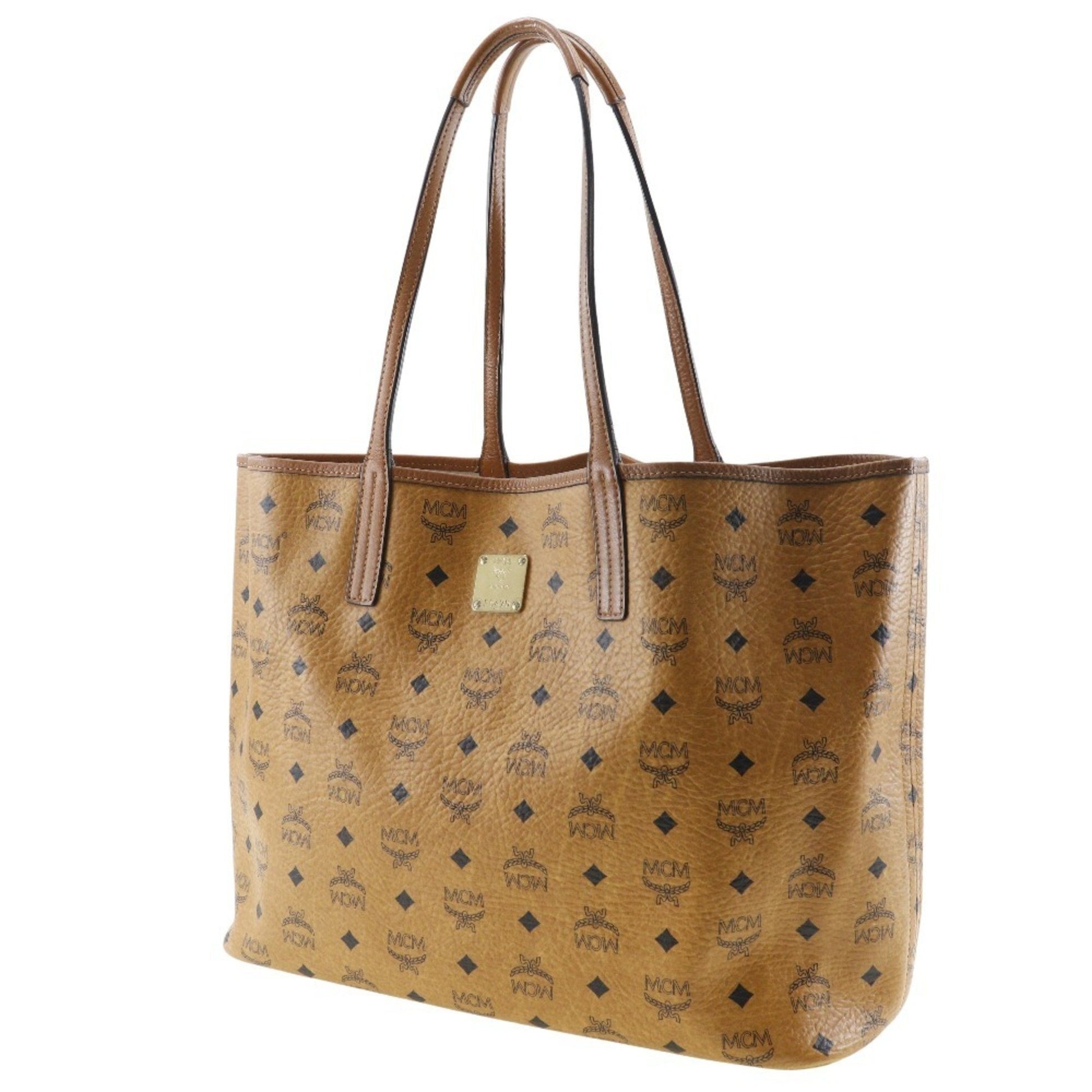 MCM Visetos, Brown, Leather, tote