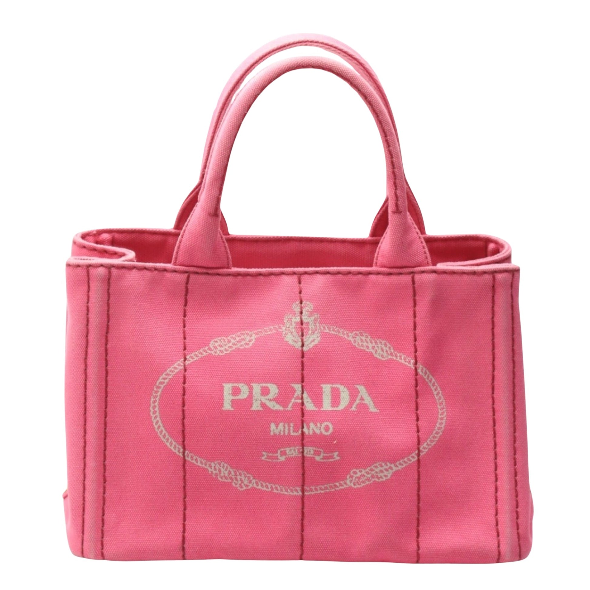 Prada Canapa, Pink, Canvas, tote