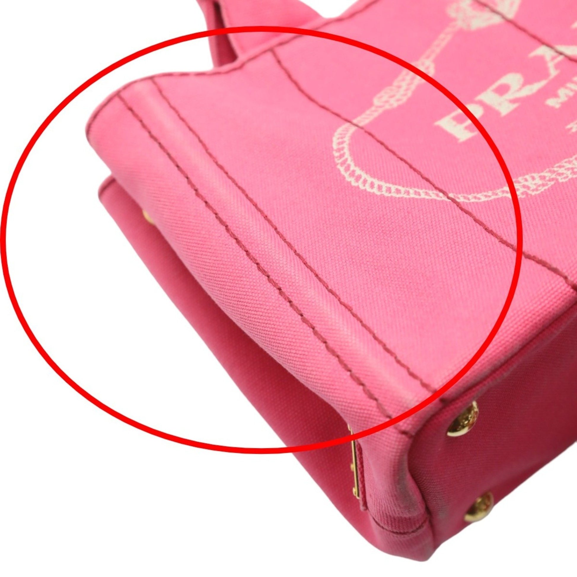 Prada Canapa, Pink, Canvas, tote