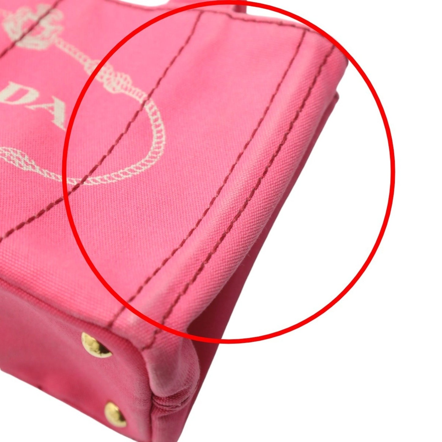 Prada Canapa, Pink, Canvas, tote