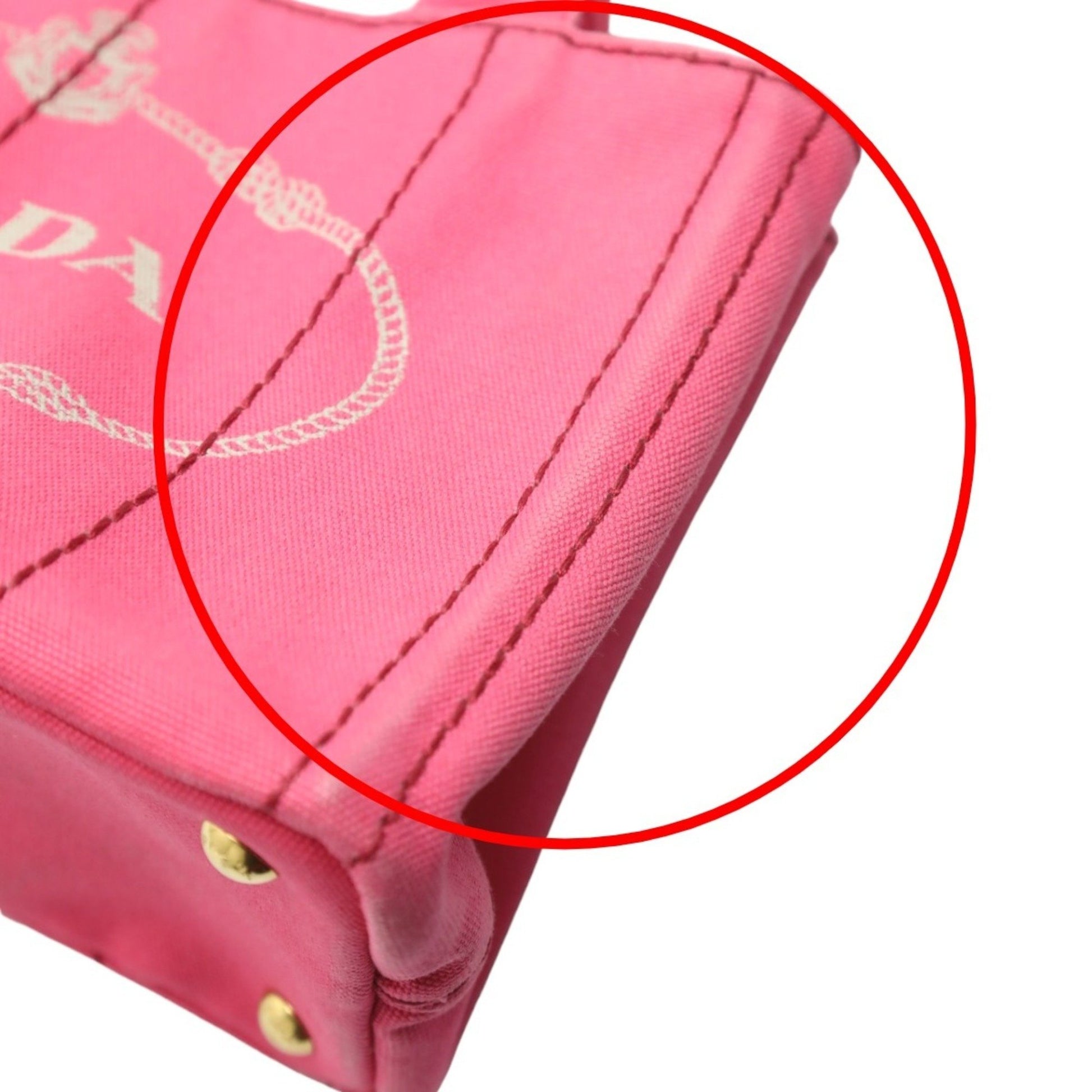 Prada Canapa, Pink, Canvas, tote