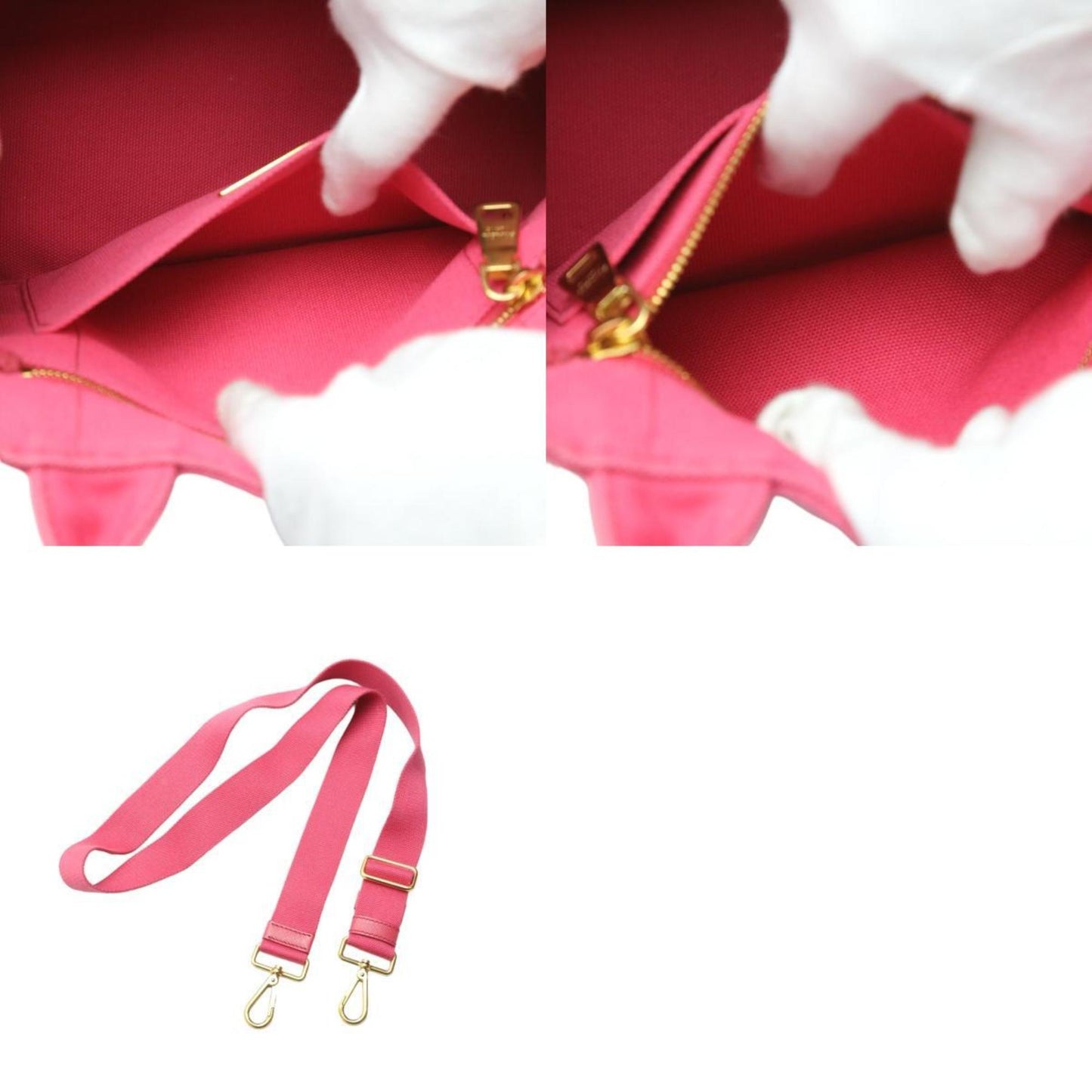 Prada Canapa, Pink, Canvas, tote