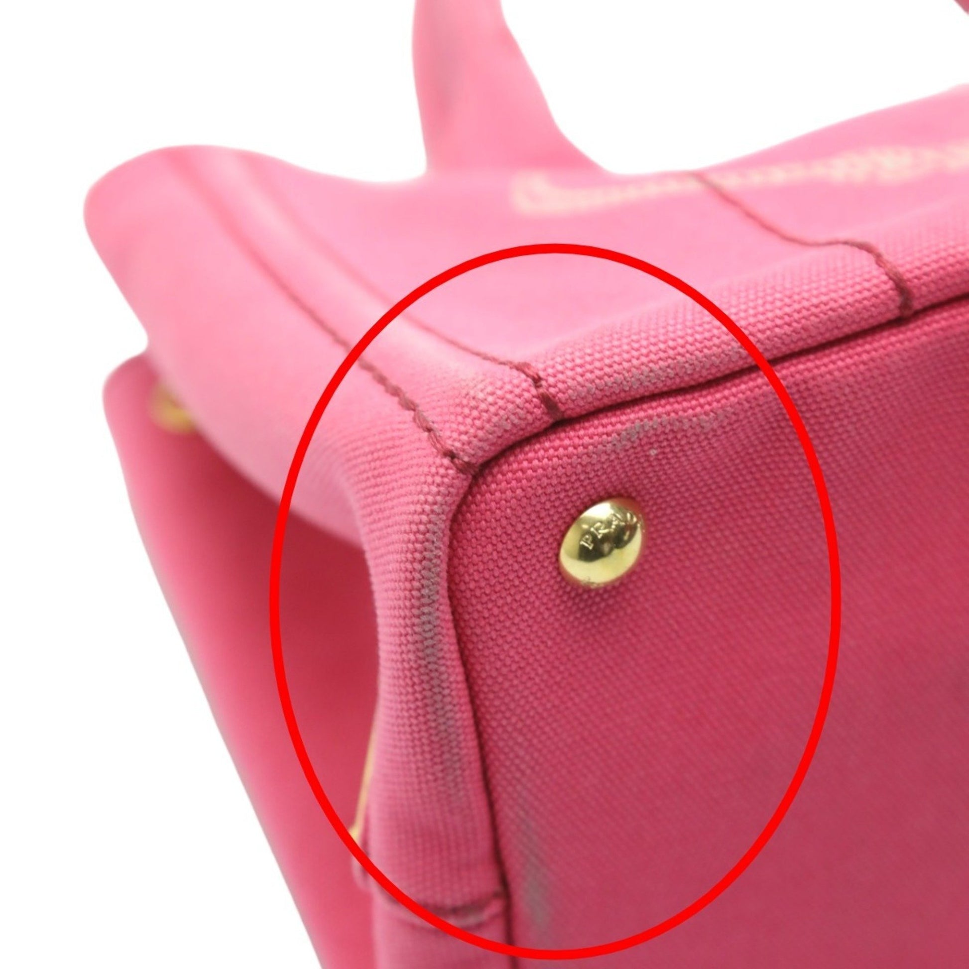Prada Canapa, Pink, Canvas, tote