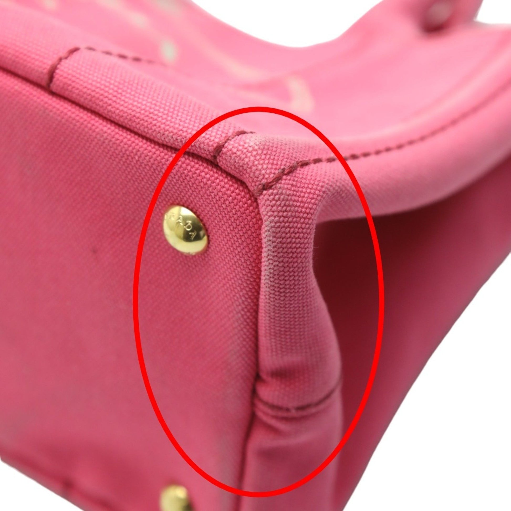 Prada Canapa, Pink, Canvas, tote