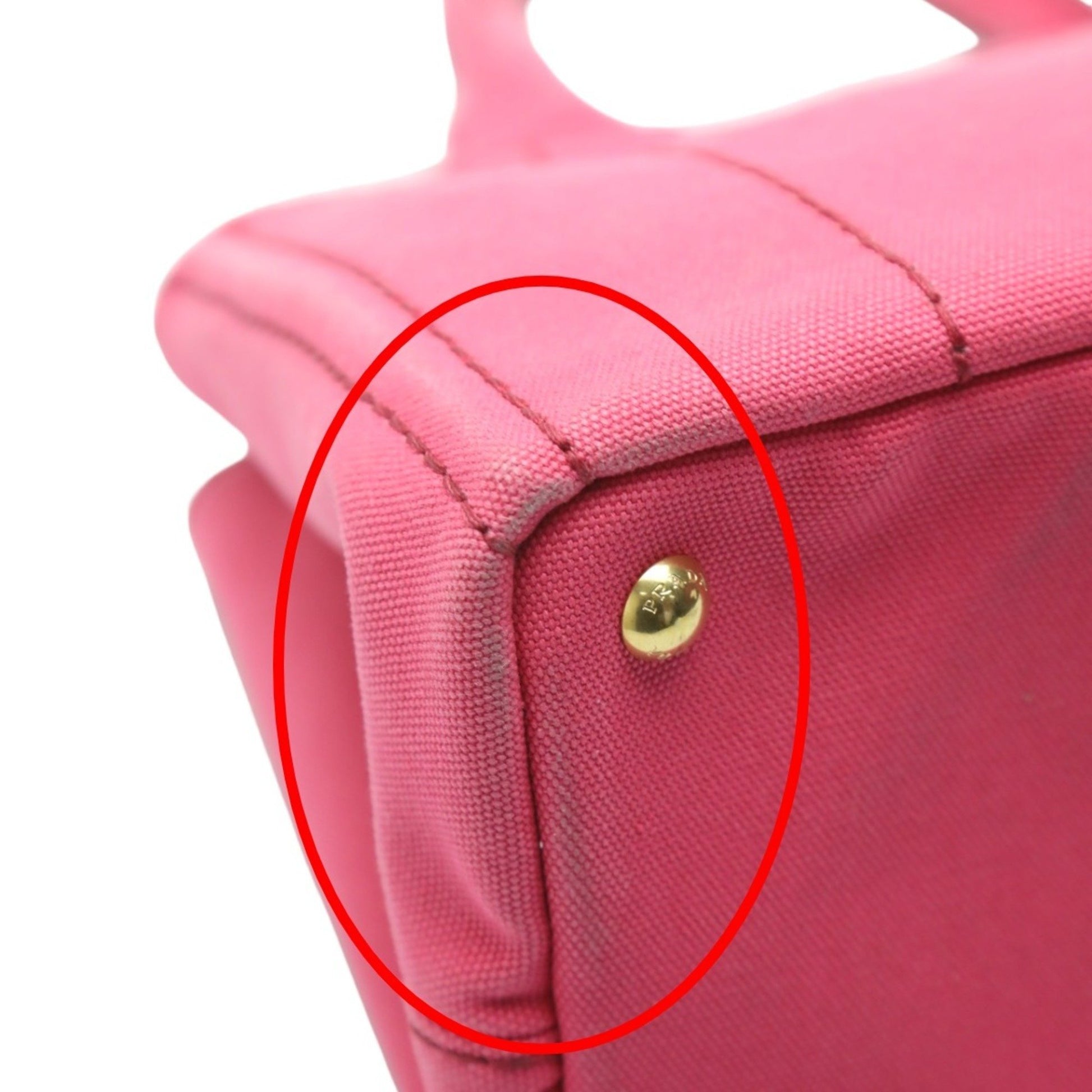 Prada Canapa, Pink, Canvas, tote