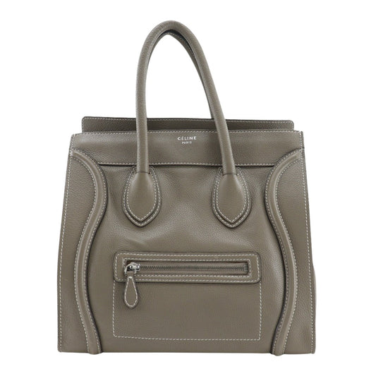 Céline Luggage, Grey, Leather, handbag