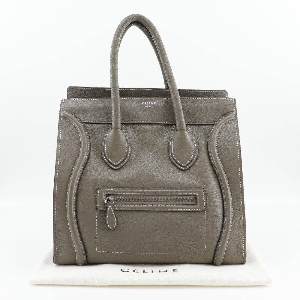 Céline Luggage, Grey, Leather, handbag