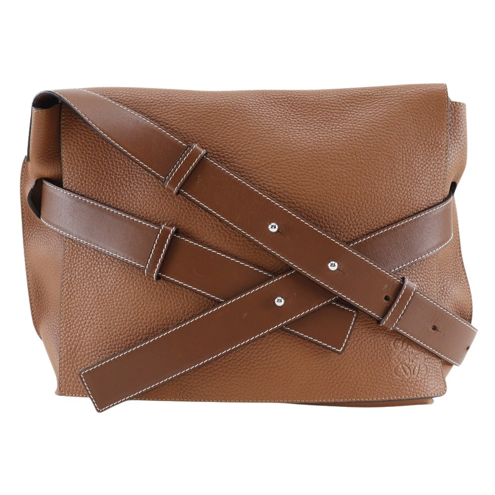 Loewe Messenger, Brown, Leather, shoulder