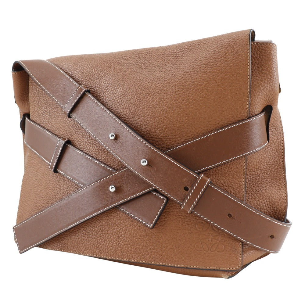 Loewe Messenger, Brown, Leather, shoulder