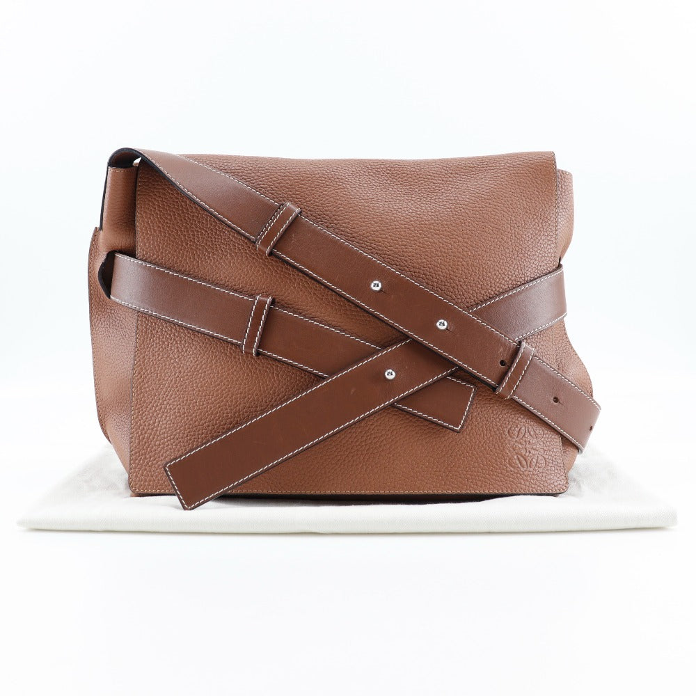 Loewe Messenger, Brown, Leather, shoulder