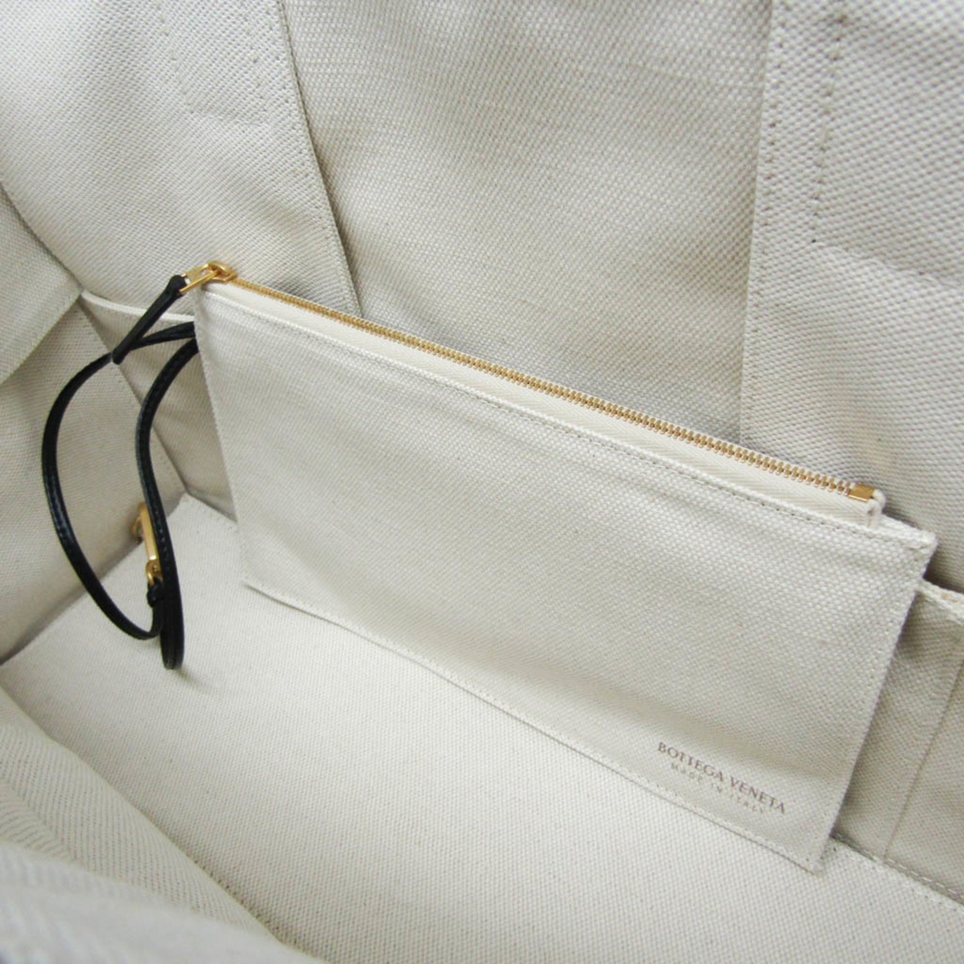 Bottega Veneta Arco, White, Canvas, tote