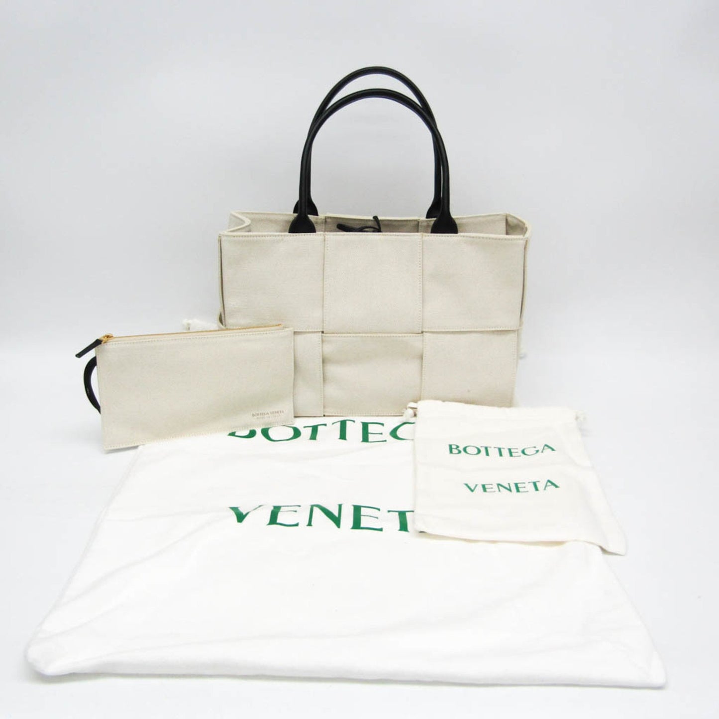 Bottega Veneta Arco, White, Canvas, tote