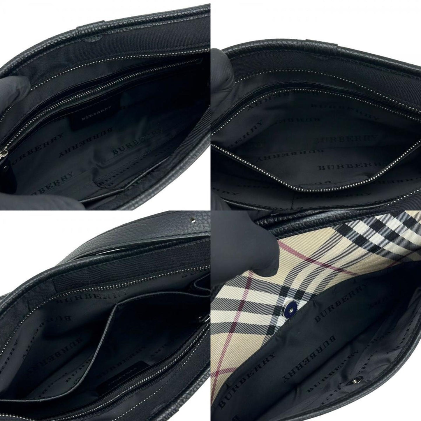 Burberry Nova Check, Black, Canvas, shoulder