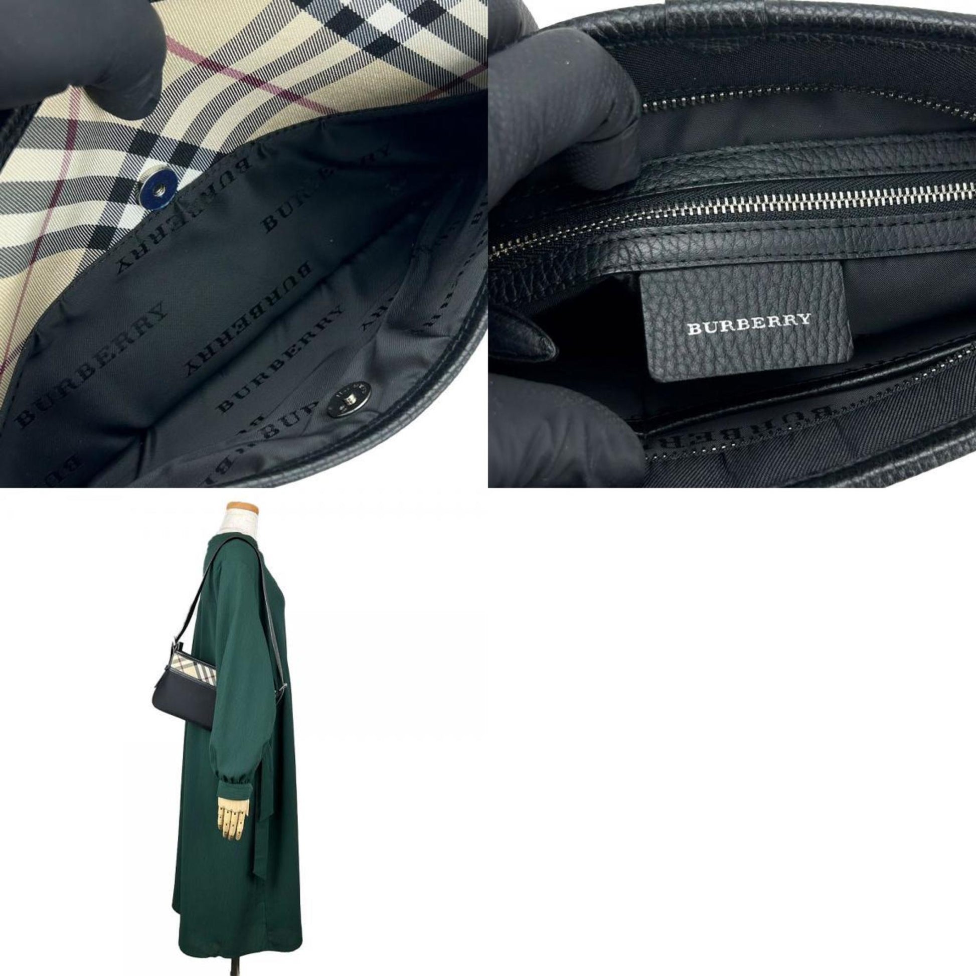 Burberry Nova Check, Black, Canvas, shoulder