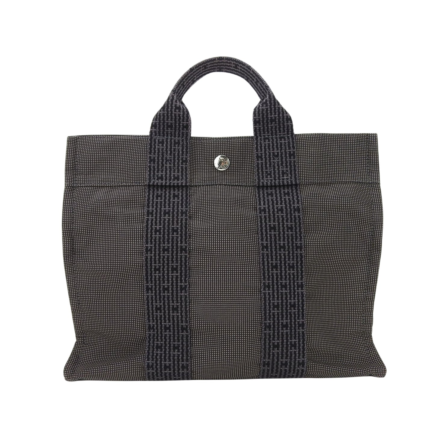 Hermès Herline, Grey, Canvas, tote