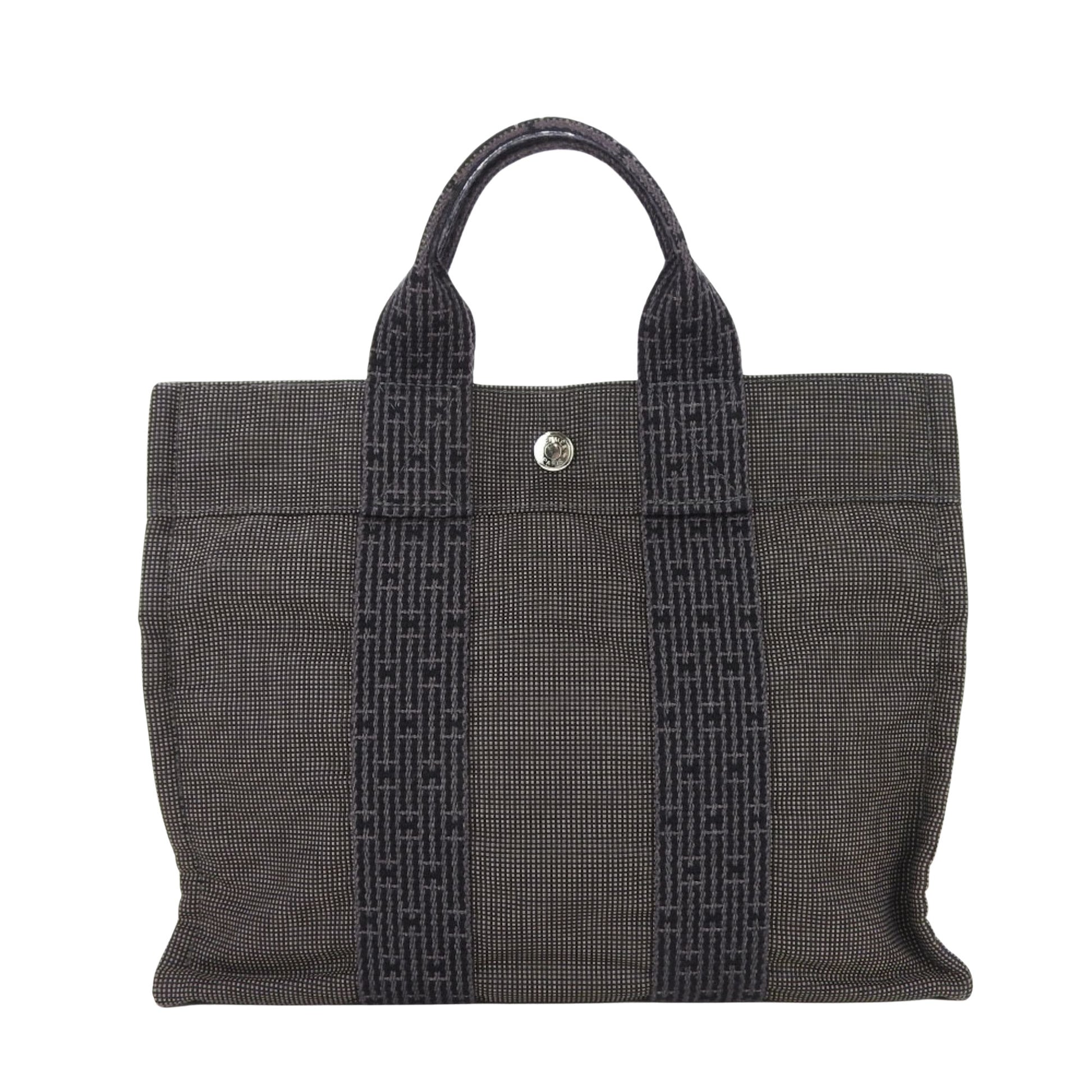 Hermès Herline, Grey, Canvas, tote