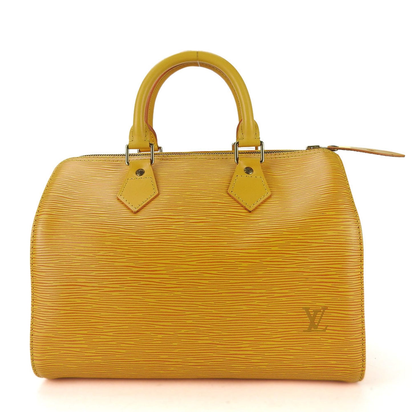 Louis Vuitton Speedy 25, Yellow, Leather, handbag