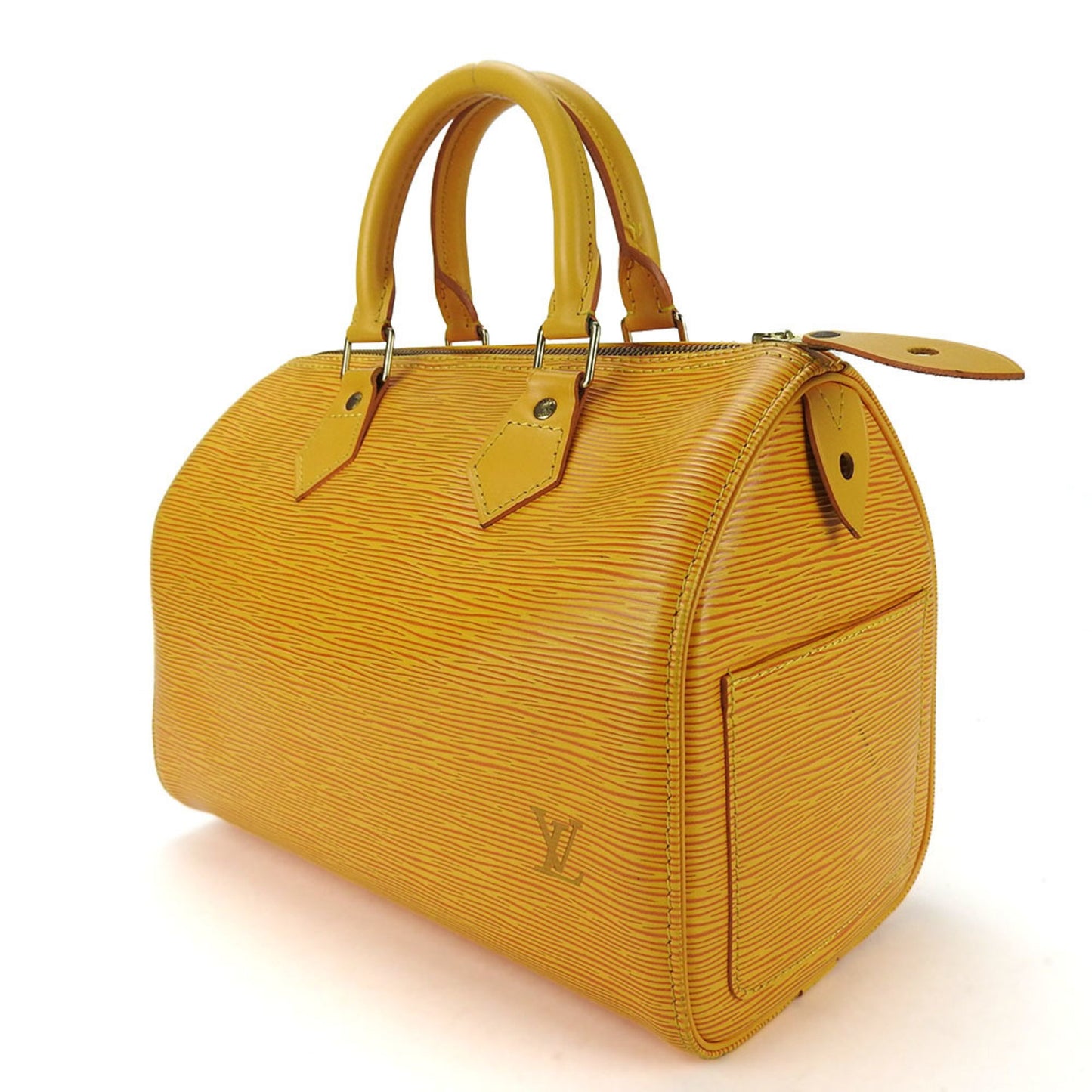 Louis Vuitton Speedy 25, Yellow, Leather, handbag