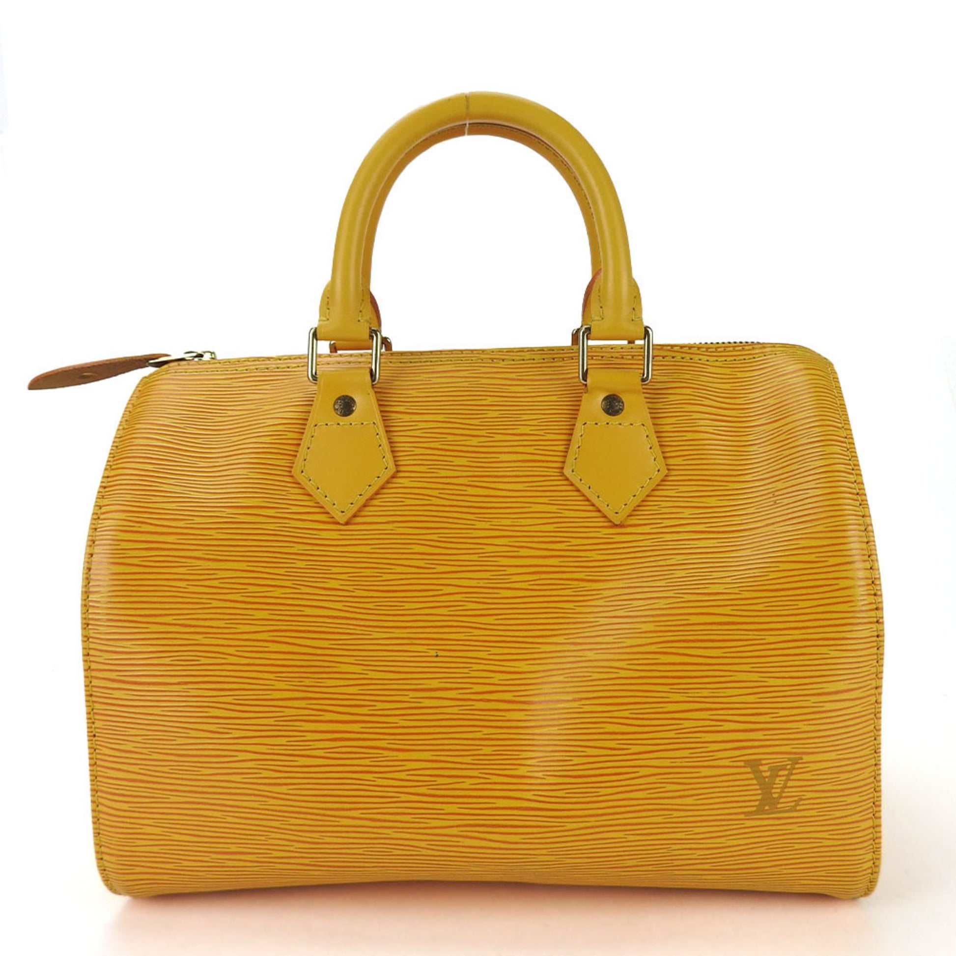 Louis Vuitton Speedy 25, Yellow, Leather, handbag