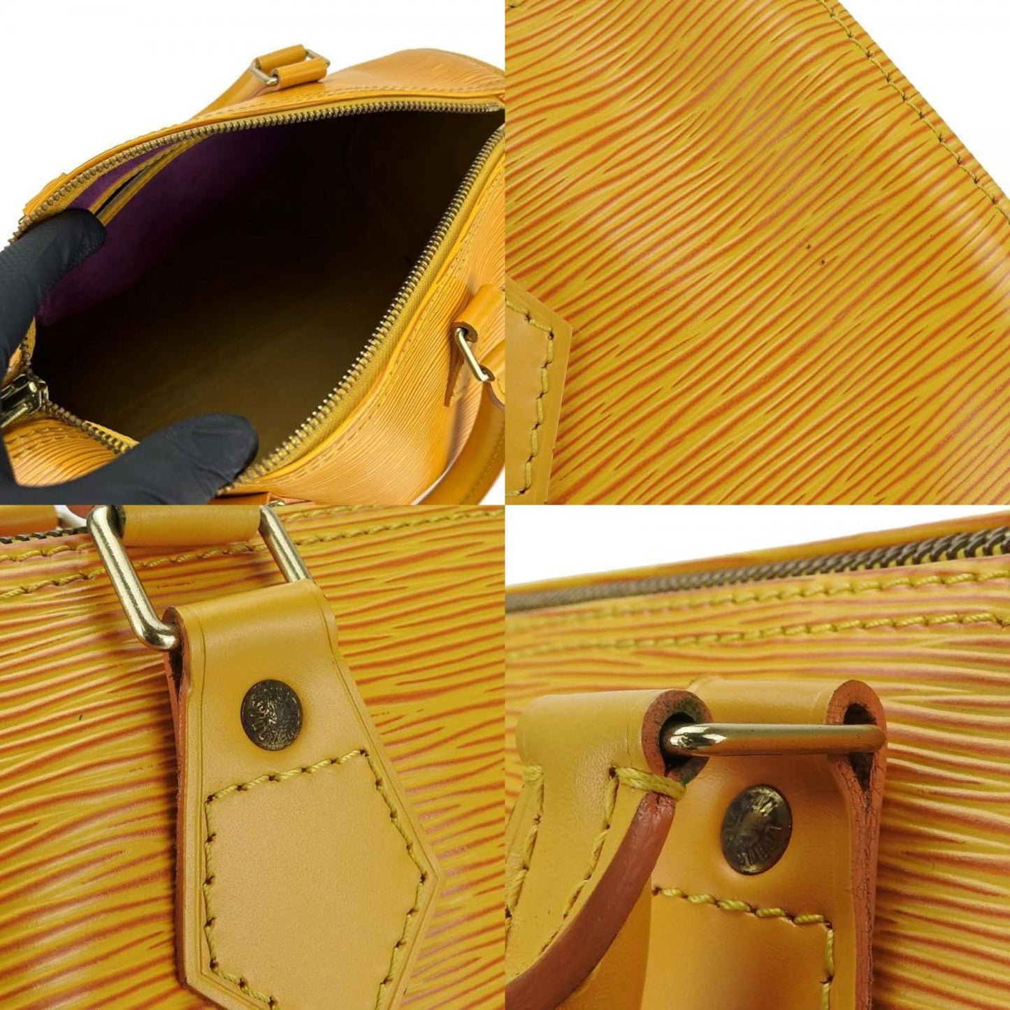 Louis Vuitton Speedy 25, Yellow, Leather, handbag