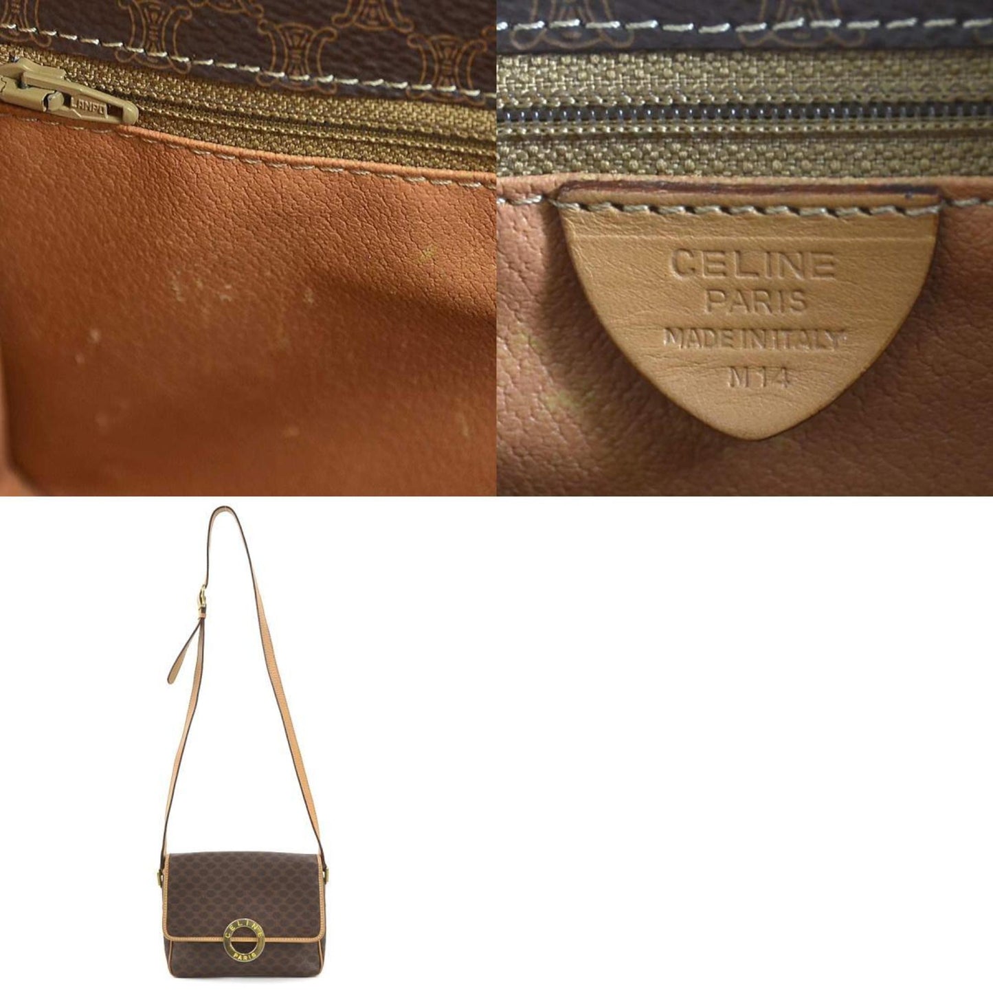 Céline Macadam, Brown, Canvas, shoulder