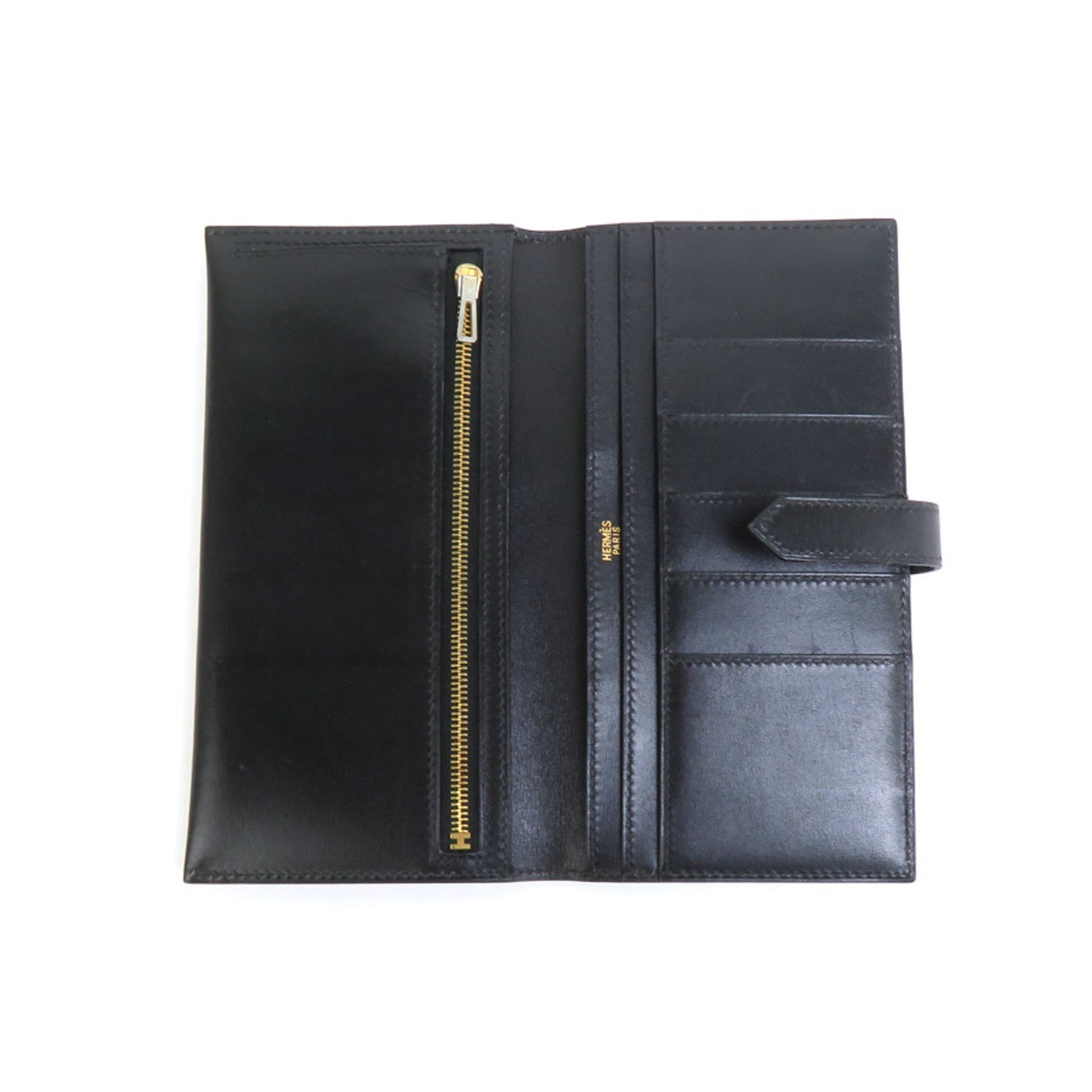 Hermès Béarn, Black, Leather, wallet