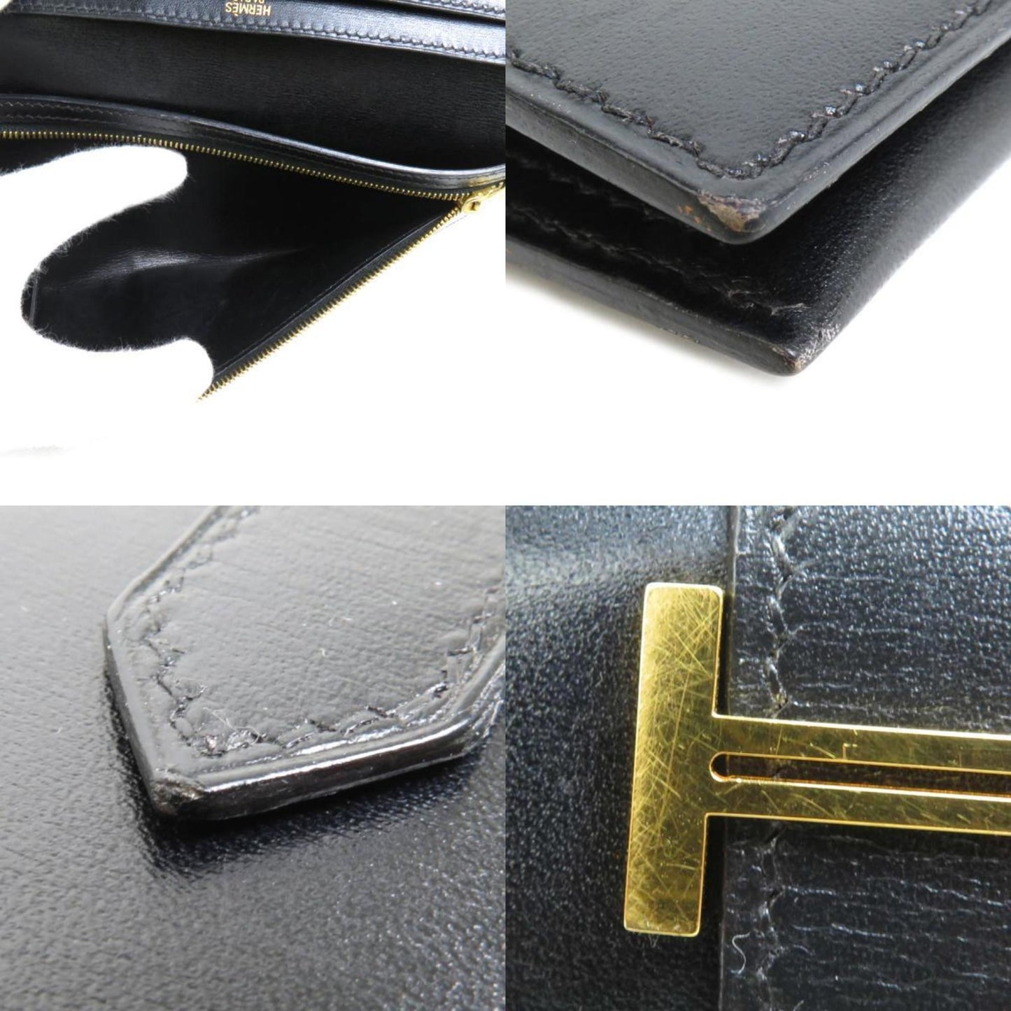 Hermès Béarn, Black, Leather, wallet