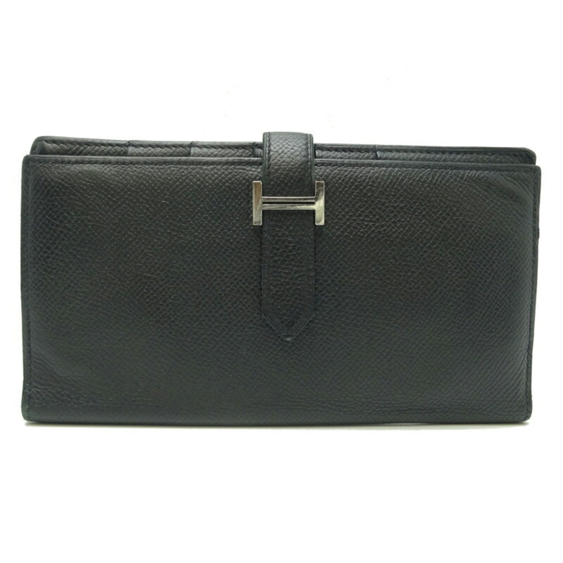 Hermès Béarn, Black, Leather, wallet