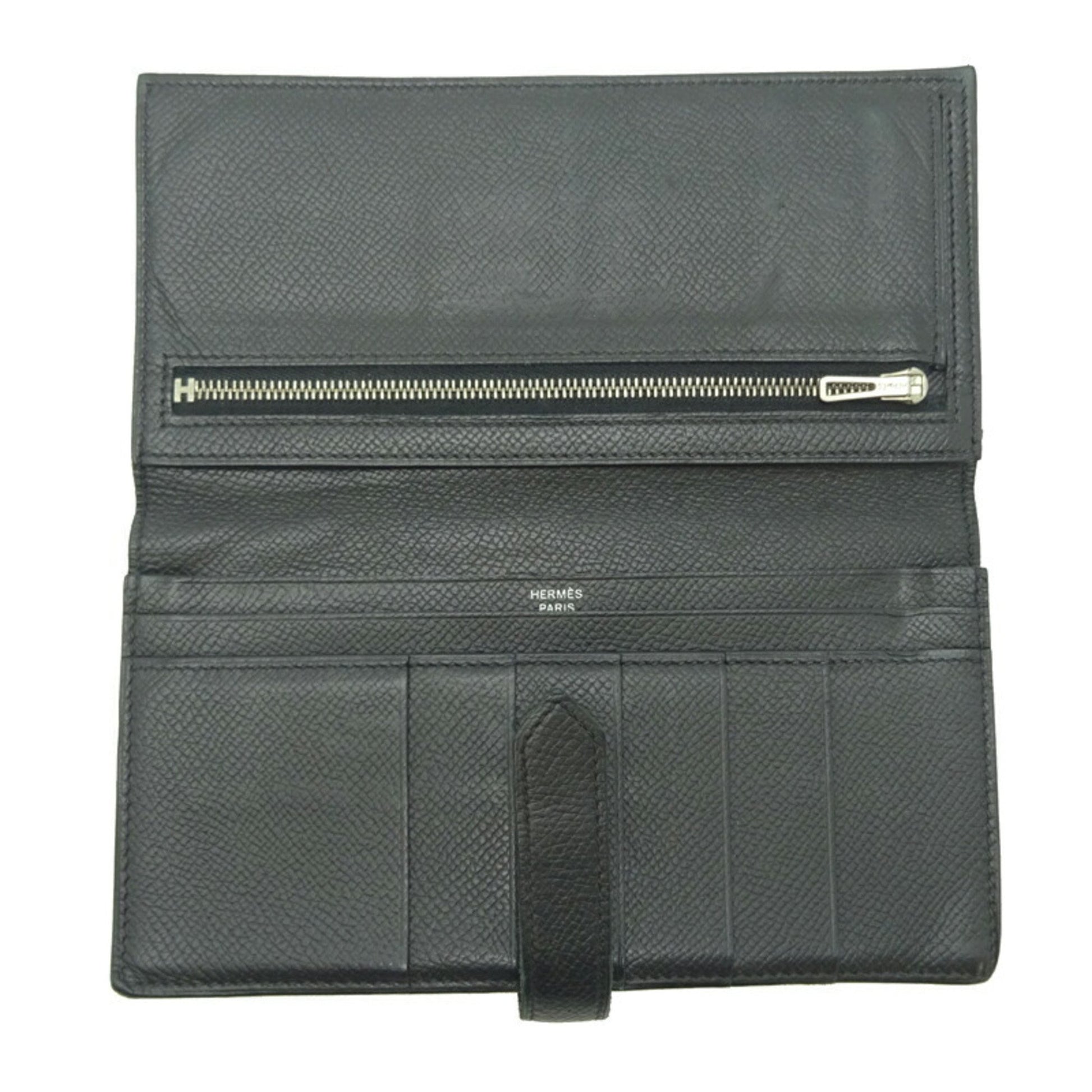 Hermès Béarn, Black, Leather, wallet