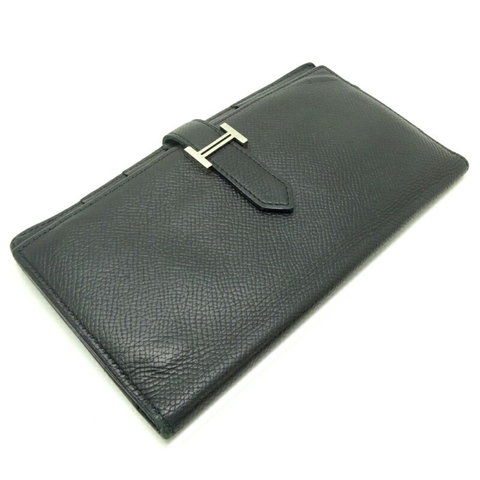 Hermès Béarn, Black, Leather, wallet