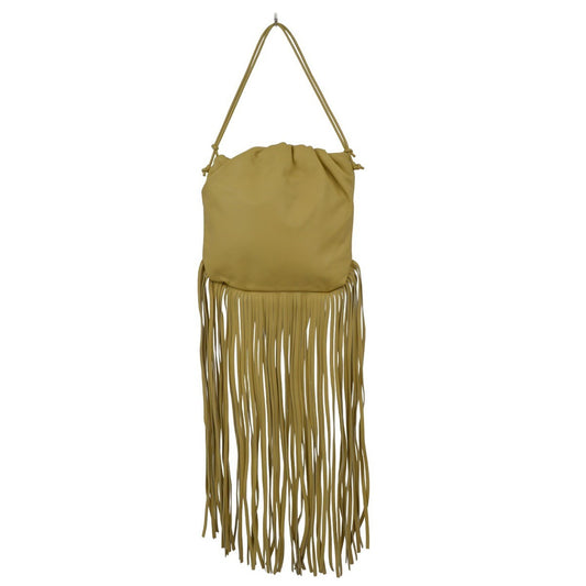 Bottega Veneta The Fringe Leather, Beige, Leather, Clutch