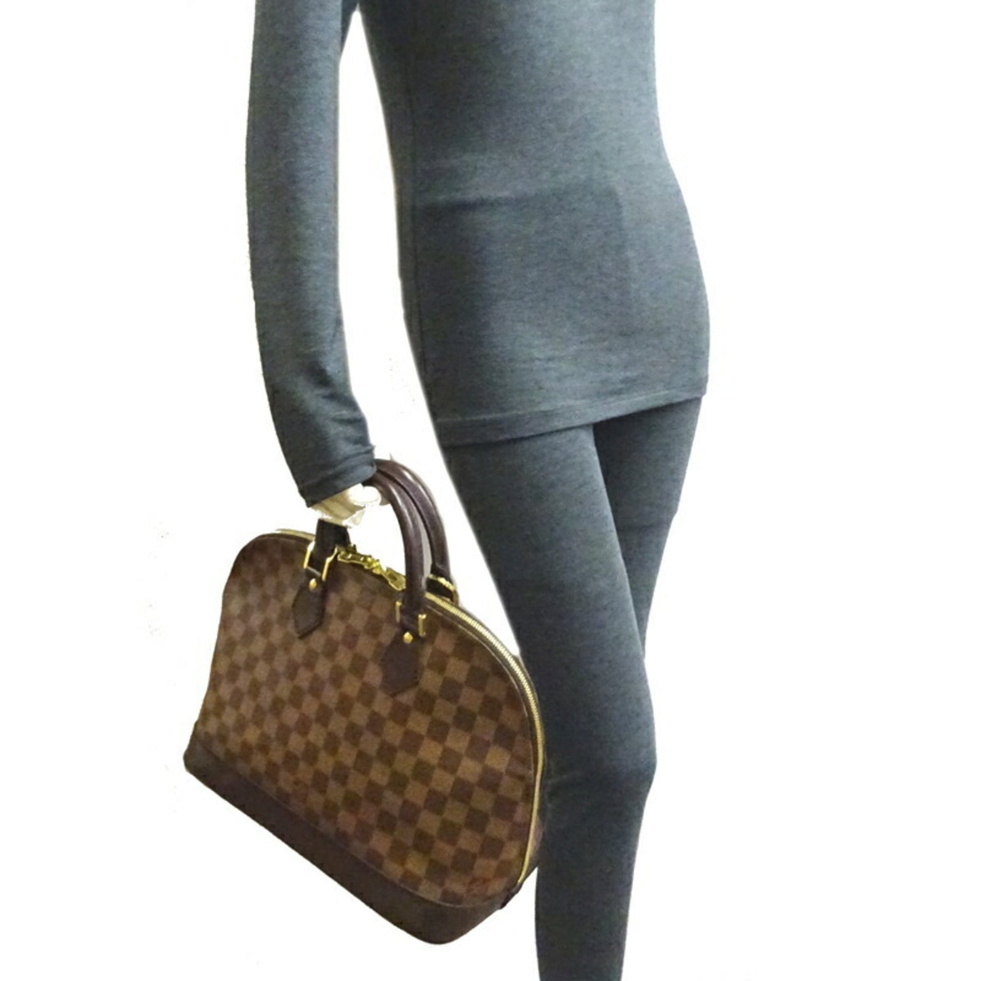 Louis Vuitton Alma, Brown, Canvas, handbag