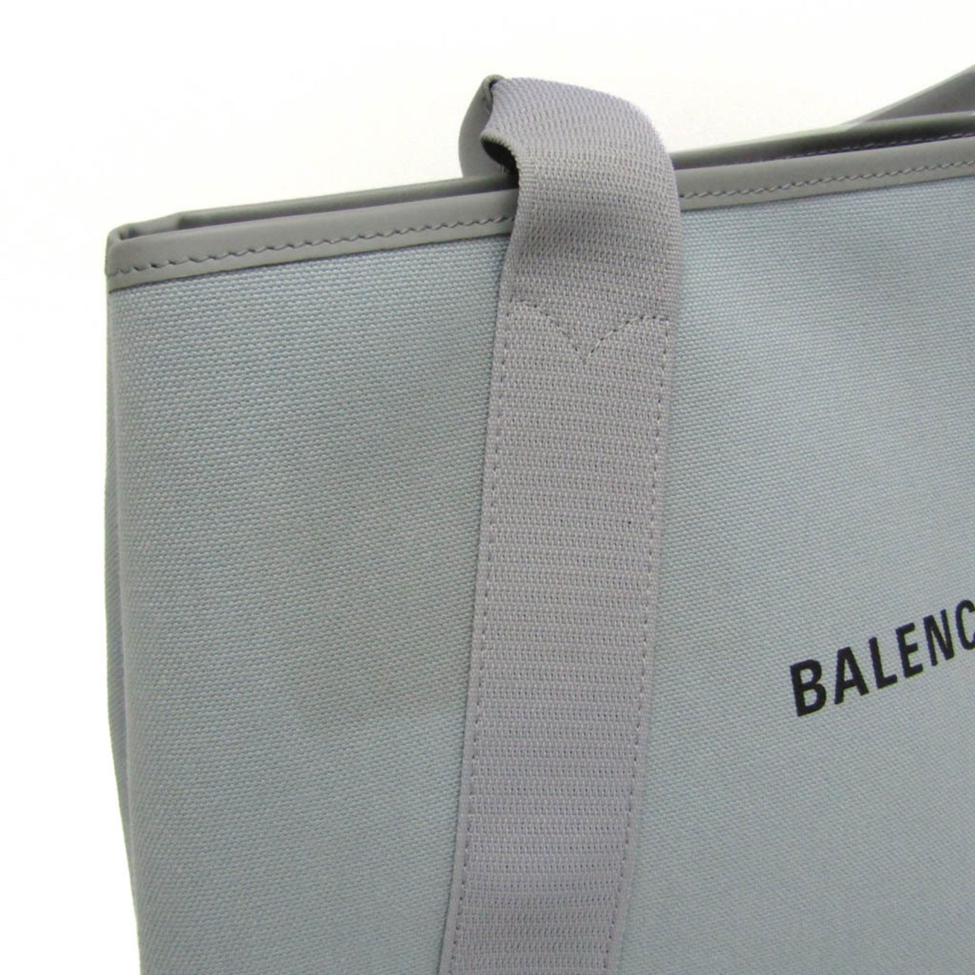 Balenciaga Navy Cabas, Grey, Leather, tote