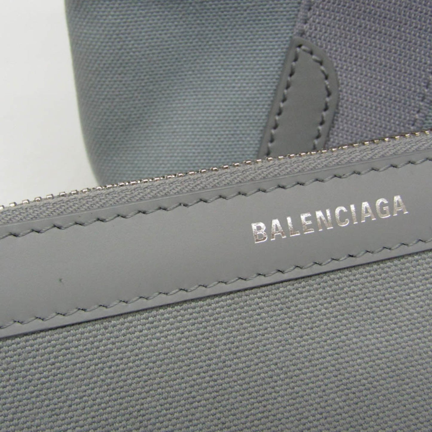 Balenciaga Navy Cabas, Grey, Leather, tote