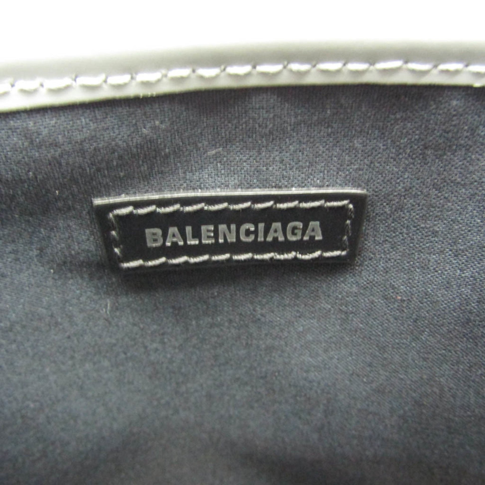 Balenciaga Navy Cabas, Grey, Leather, tote