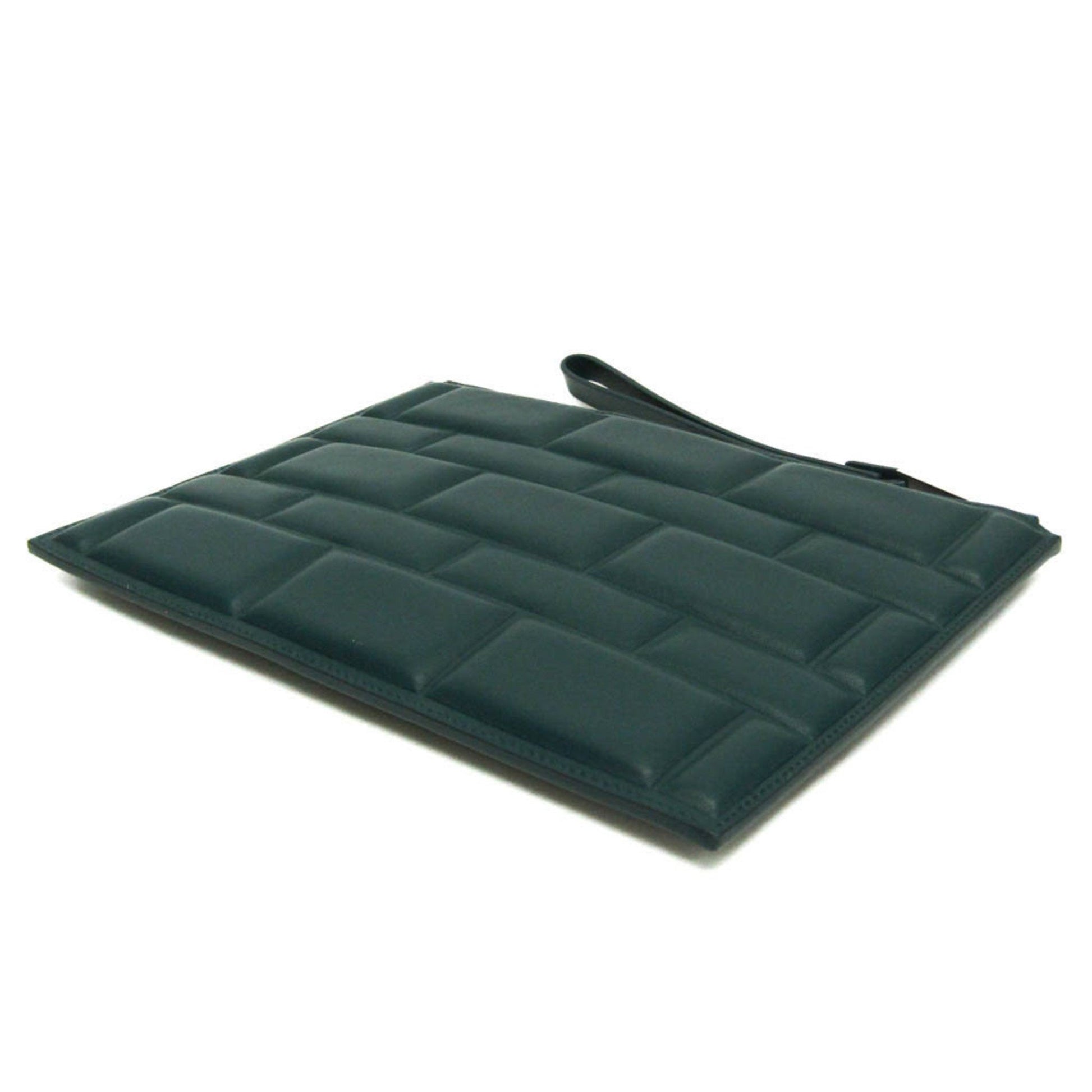 Bottega Veneta Bloc, Turquoise, Leather, clutch