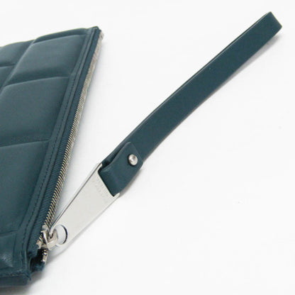 Bottega Veneta Bloc, Turquoise, Leather, clutch