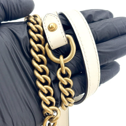 Gucci GG Marmont Top Handle Flap Matelasse Leather, White, Leather, Handbag
