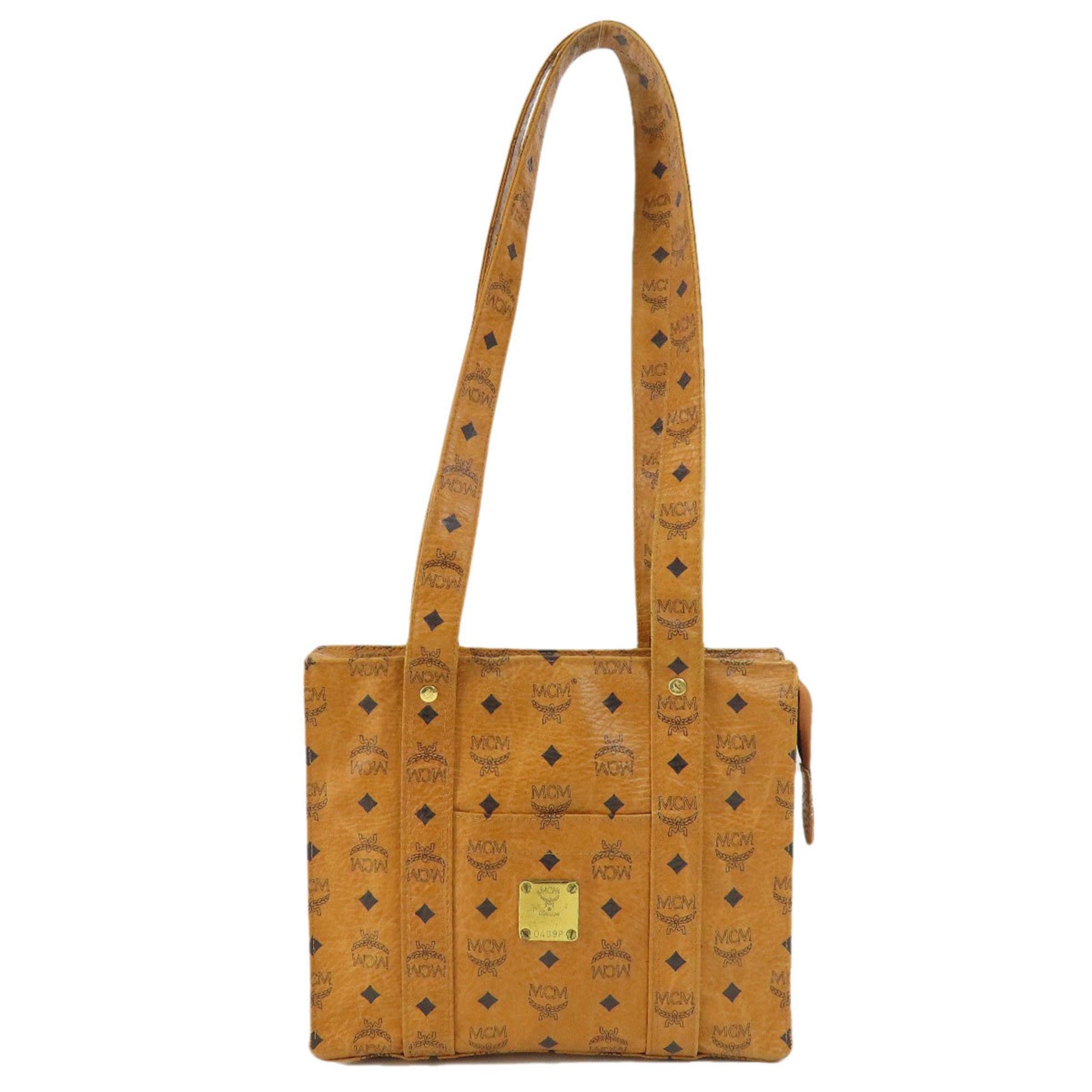 MCM Visetos, Brown, Leather, shoulder