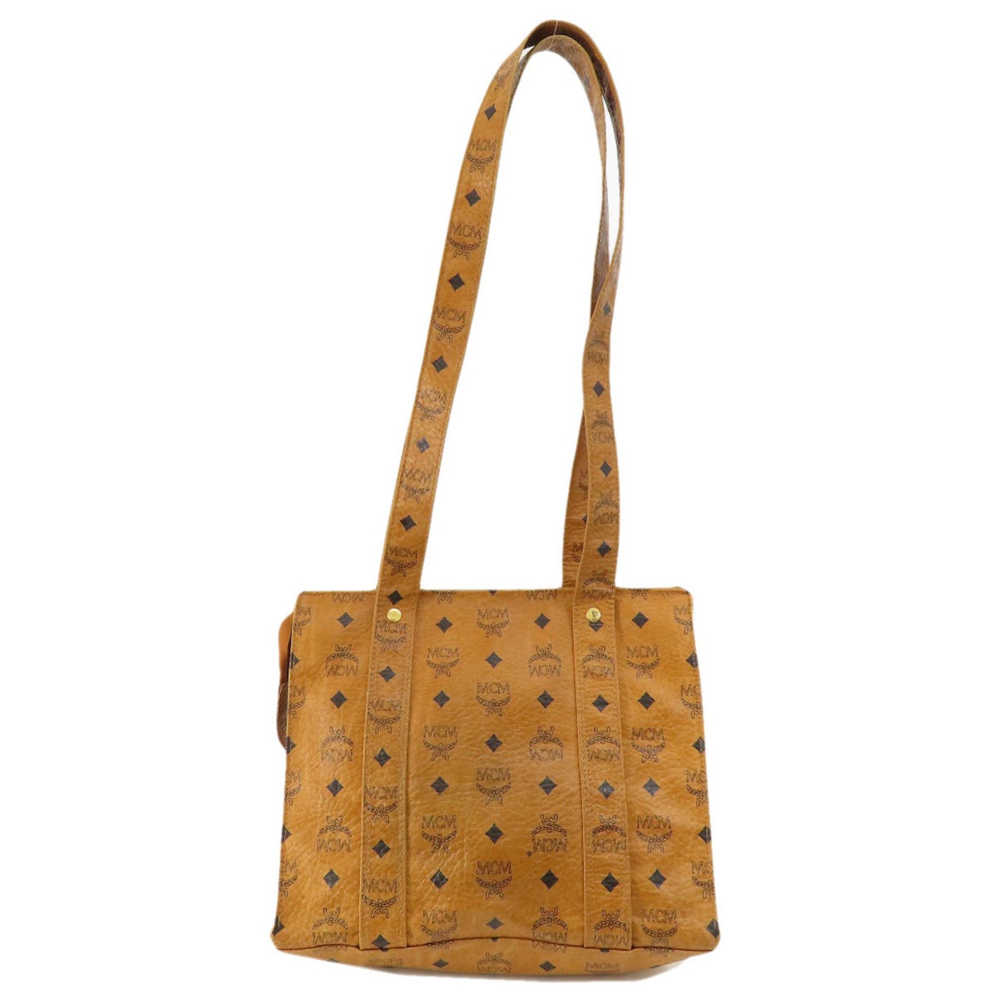 MCM Visetos, Brown, Leather, shoulder