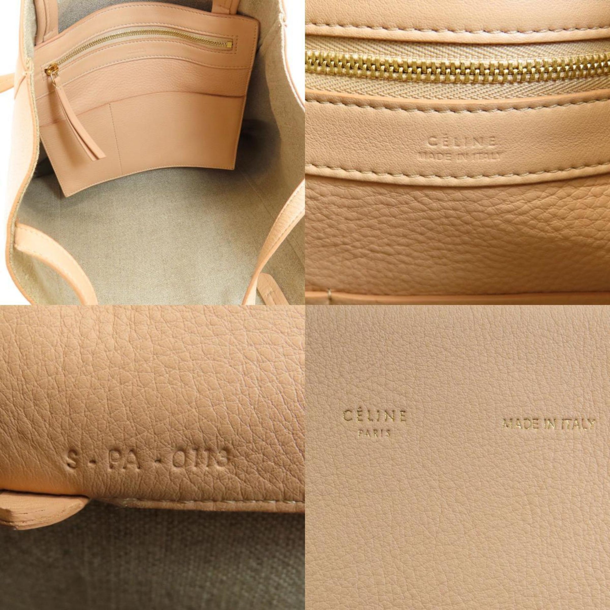 Céline, Beige, Leather, tote