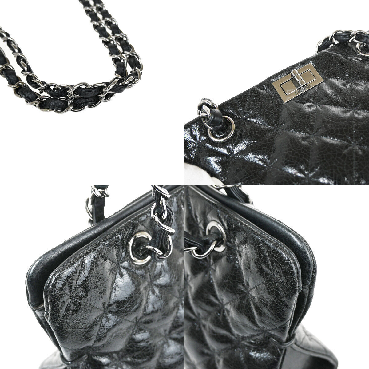 "Chanel 2,55", Black, Leather, shoulder