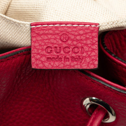 Gucci Bamboo, Red, Leather, backpack