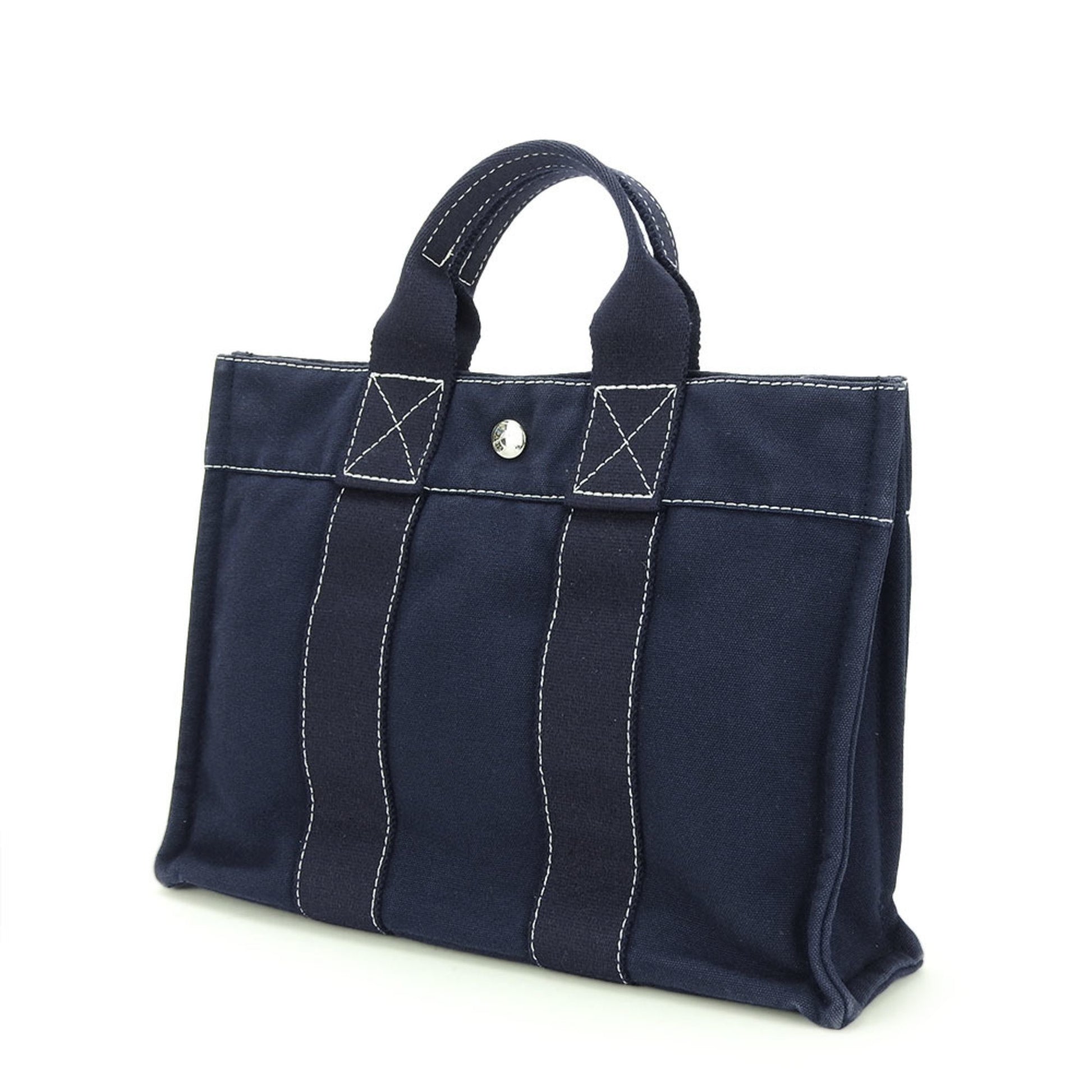 Hermès Fourre tout, Navy, Canvas, tote