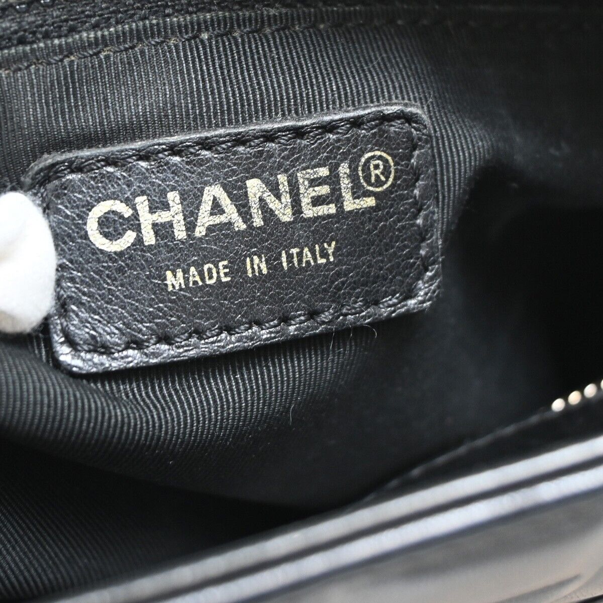 Chanel Chocolate bar, Black, Leather, handbag