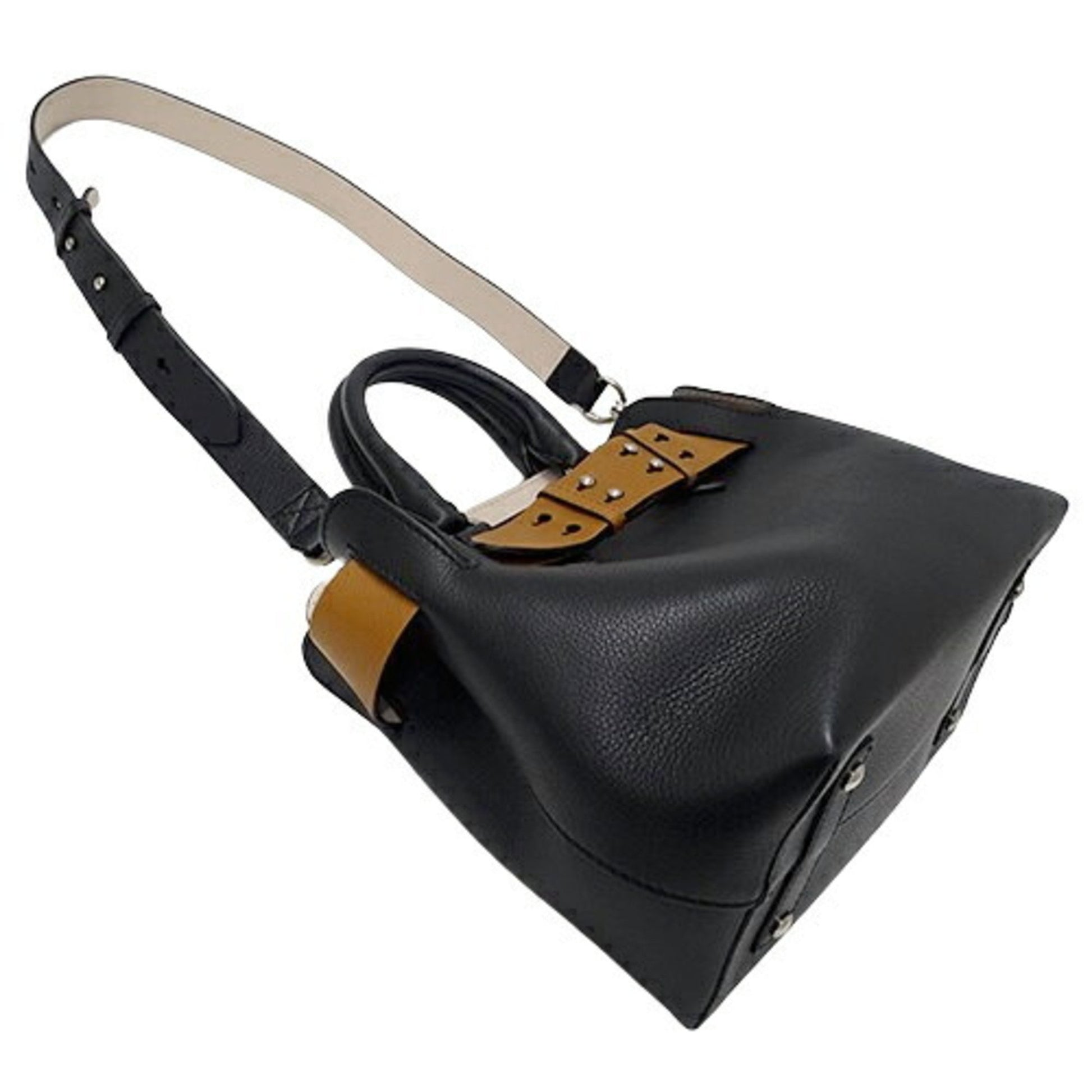 Burberry, Black, Leather, handbag